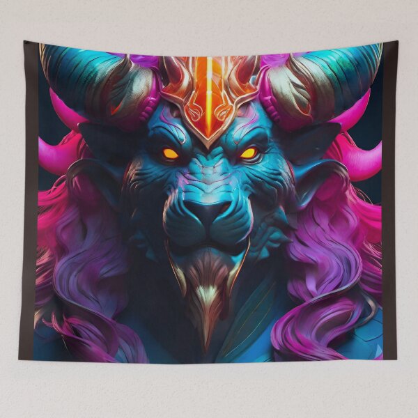 Item preview, Blue Lion Demon designed and sold by MatrixTattoo.