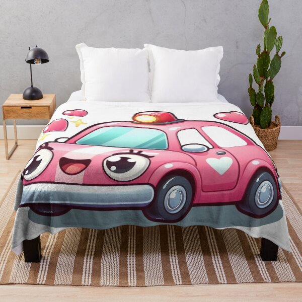 Item preview, "Adorable Pink Police Car Cartoon" designed and sold by nada-art.