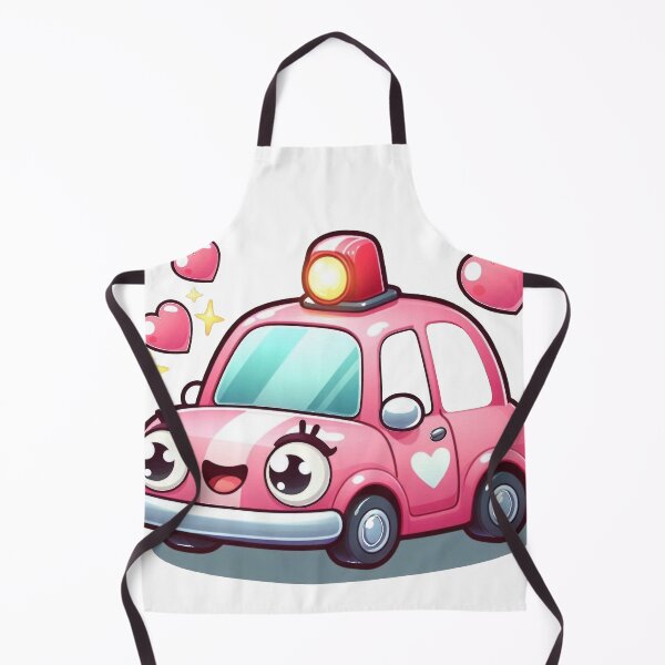 Item preview, "Adorable Pink Police Car Cartoon" designed and sold by nada-art.