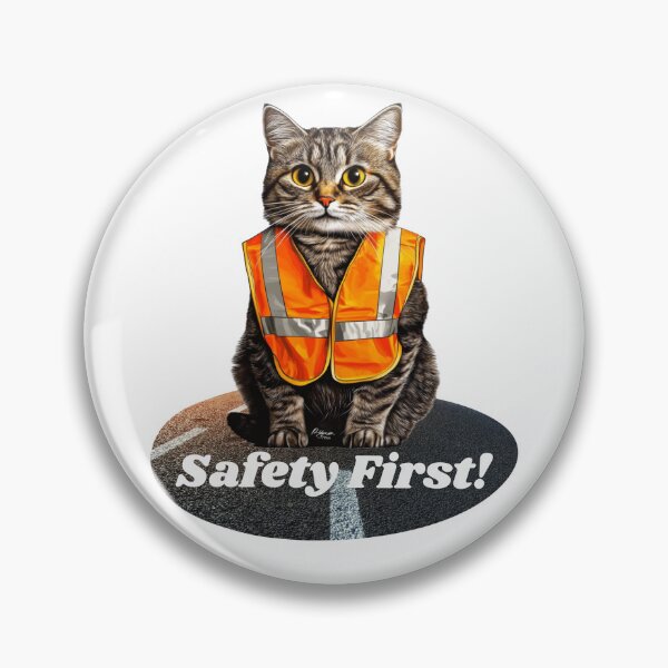 Item preview, "Safety First!" - Construction Cat Sam designed and sold by zwrohn.