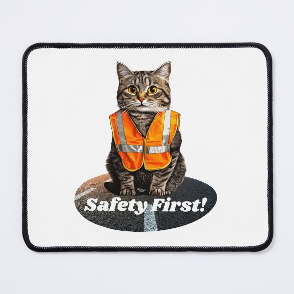 Item preview, "Safety First!" - Construction Cat Sam designed and sold by zwrohn.