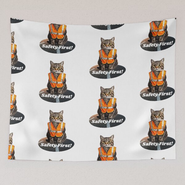 Item preview, "Safety First!" - Construction Cat Sam designed and sold by zwrohn.