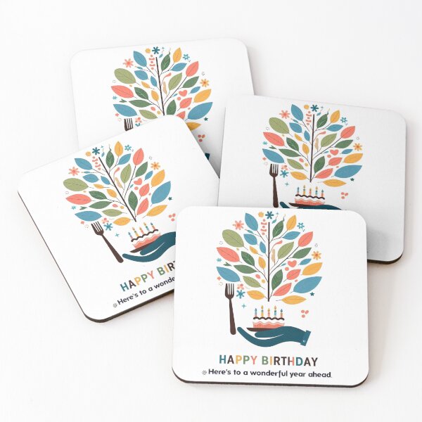 Item preview, Happy Birthday a Tree colorful growing from Cake a blessing  designed and sold by Nanthanon.