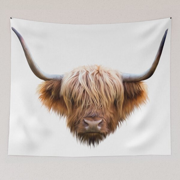 Item preview, highland cow  abstract cow cattle head designed and sold by GeoffBeattie.