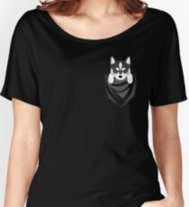 Funny Siberian Husky In Your Pocket Women's Relaxed Fit T-Shirt