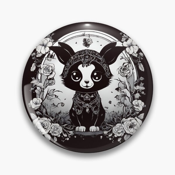 Item preview, Chihuahua negra kawaii gótica con flores designed and sold by DeadWicked.