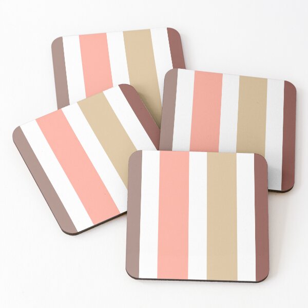 Artikelvorschau, Neapolitan Icecream Retro-Streifen: Kastanienbraun, Altrosa, Wüstengelb, Weiß entworfen und verkauft von Coral-Cases.
