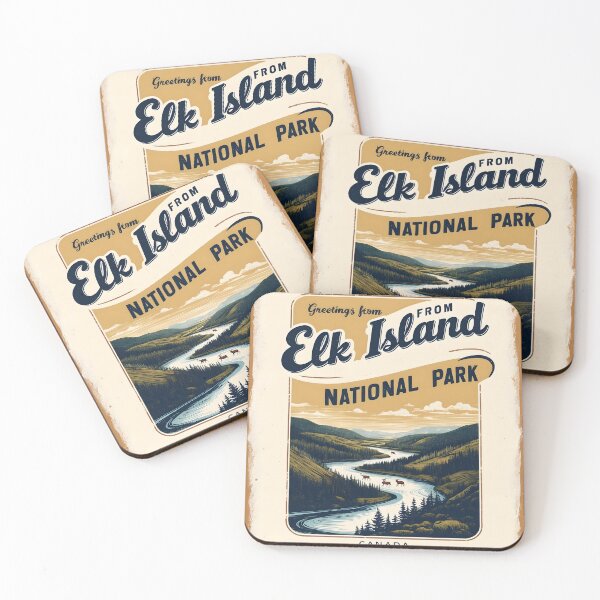 Item preview, Elk Island National Park Canada Postcard Vintage Travel Retro designed and sold by TravelPostcardGems.