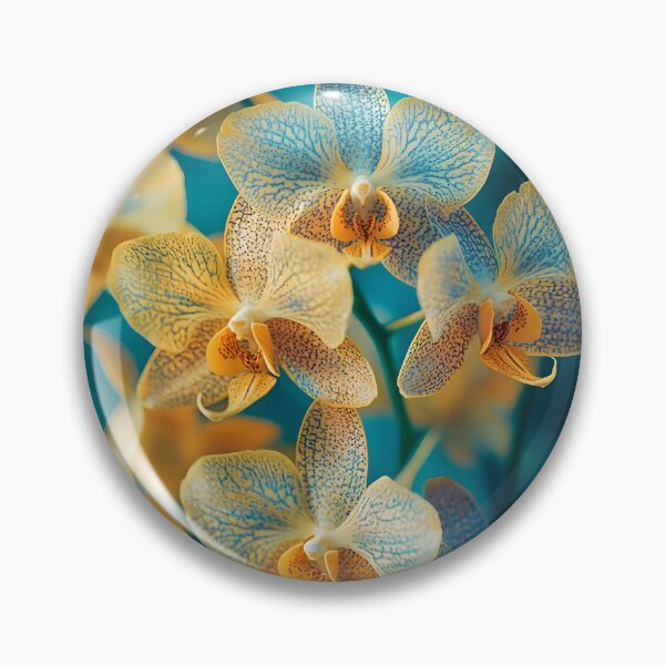 Item preview, Jade Tiger Orchids on Blue Background designed and sold by mebraart.