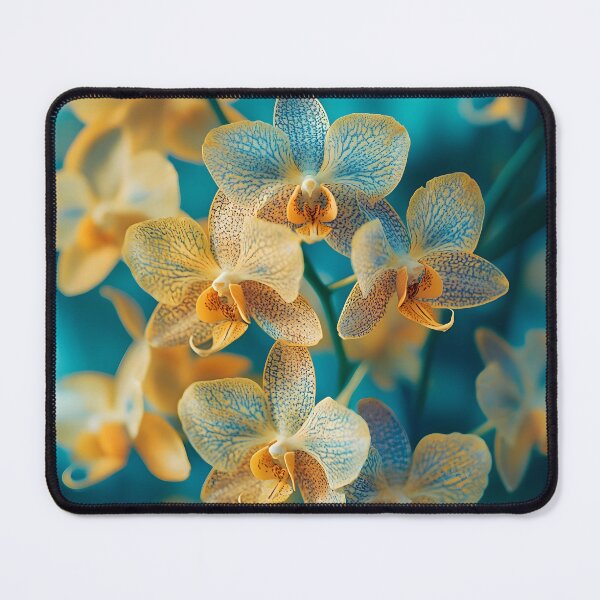 Item preview, Jade Tiger Orchids on Blue Background designed and sold by mebraart.