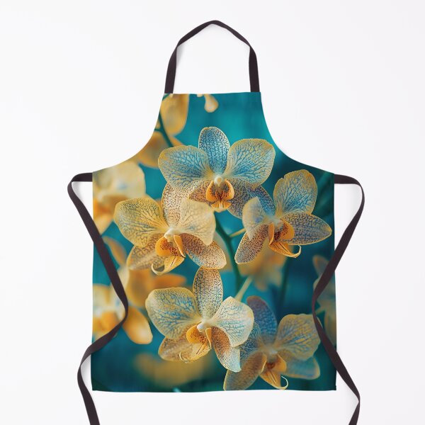 Item preview, Jade Tiger Orchids on Blue Background designed and sold by mebraart.