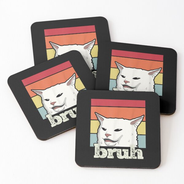 Item preview, saying Bruh with Cat Greetings, Cat Meme, Funny Cat designed and sold by FloraPlantTees.