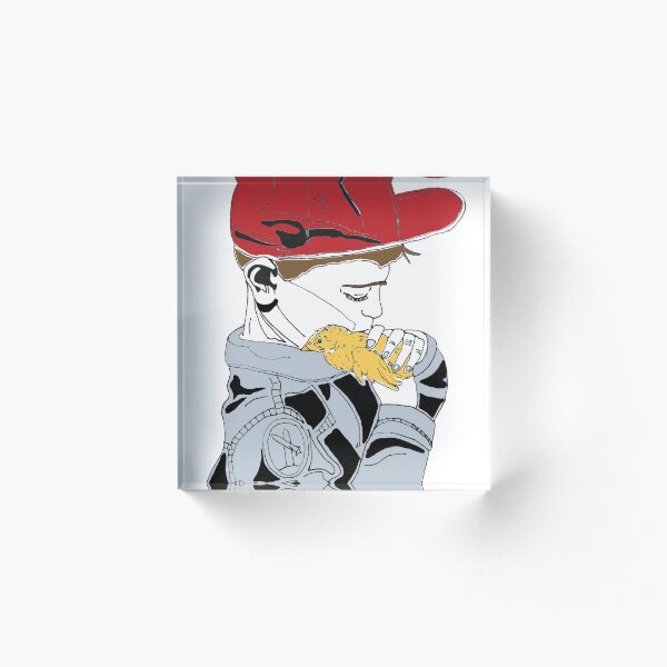 Opposite Worlds - Loved Chick - Vegan Art Acrylic Block