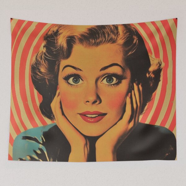 Item preview, Retro Woman with Hypnotic Background designed and sold by Rafał Stadnik.