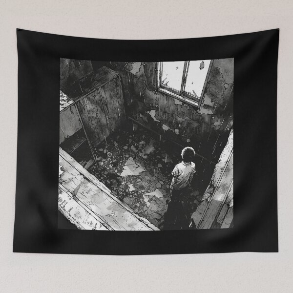 Item preview, devastation – black and white horror manga anime boy designed and sold by ForsakenFrames.