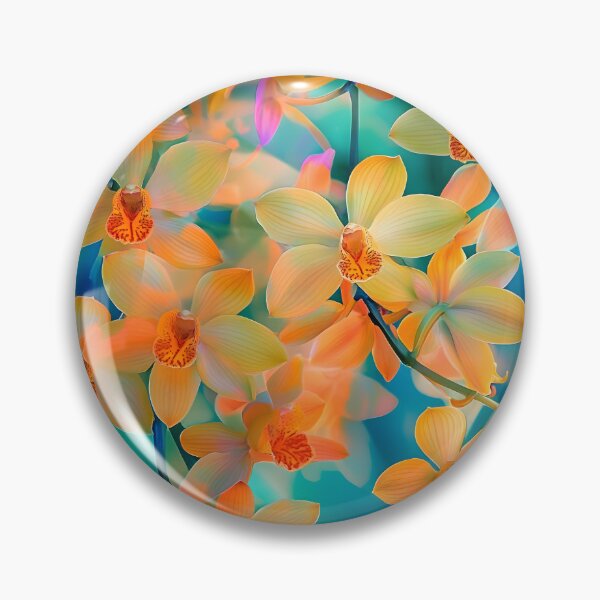 Item preview, Enchanting Jade Tiger Orchids on Blue Background designed and sold by mebraart.