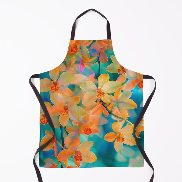 Item preview, Enchanting Jade Tiger Orchids on Blue Background designed and sold by mebraart.