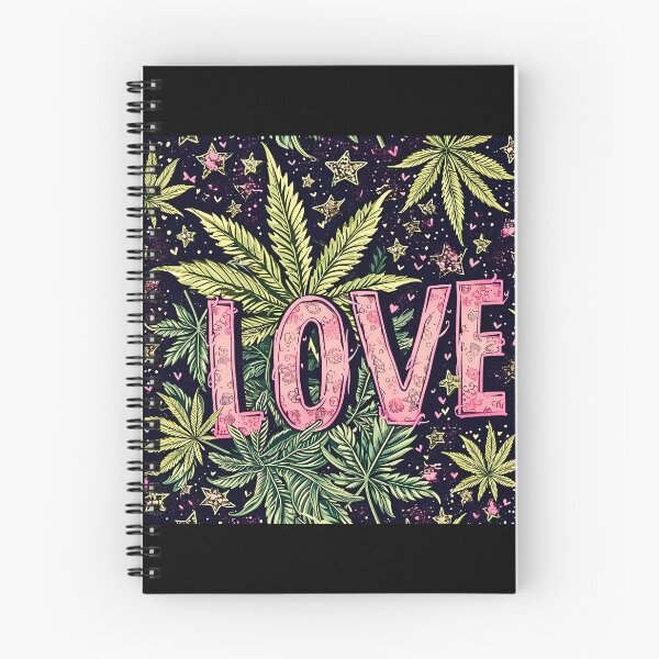 Item preview, “High on Love: Cannabis Typography in Pink” designed and sold by Art-Vortex-fr.