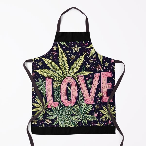 Item preview, “High on Love: Cannabis Typography in Pink” designed and sold by Art-Vortex-fr.
