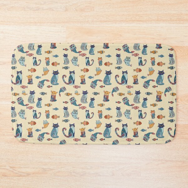 Item preview, Cats & Fish pattern designed and sold by Creative&Fantastic.