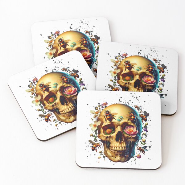 Item preview, Skull with Flowers and Bees Design designed and sold by Karma-n-Chaos.