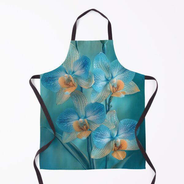 Item preview, Enchanting Jade Tiger Orchids on Blue Background designed and sold by mebraart.