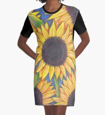 Sonnenblumen T-Shirt Kleid