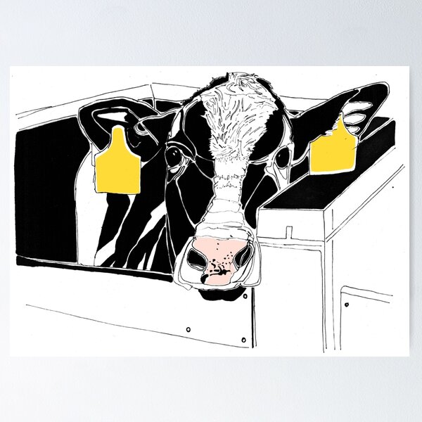 Item preview, Opposite Worlds - Factory Farmed Calf - Vegan Art designed and sold by vernapoppy.