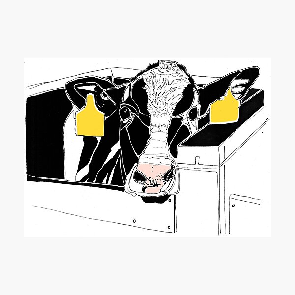 Item preview, Opposite Worlds - Factory Farmed Calf - Vegan Art designed and sold by vernapoppy.