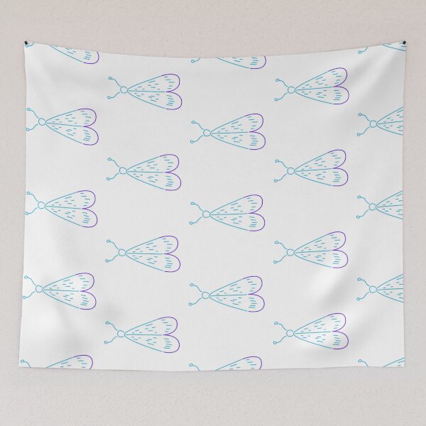 Item preview, Three Moth in Blue designed and sold by TessaPeartree.