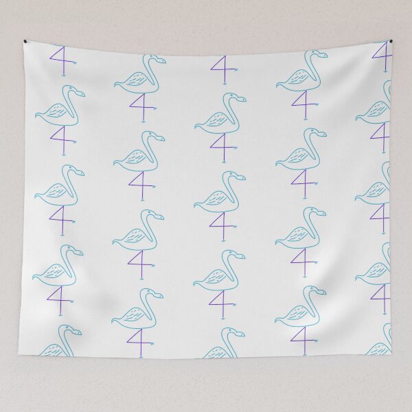 Item preview, Four Flamingo in Blue designed and sold by TessaPeartree.