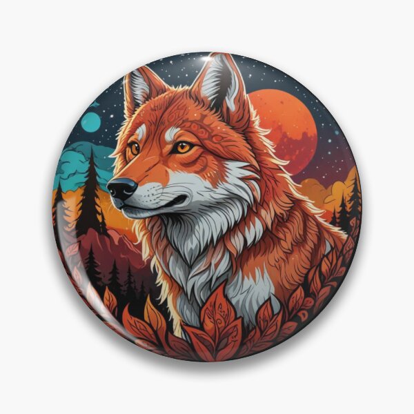 Item preview, Moonlit Forest Red Wolf Tribal Sticker designed and sold by Evokator.