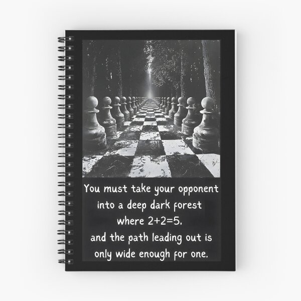 Item preview, Chess World Champion Deep Dark Forest Quote by Mikhail Tal designed and sold by GambitChess.