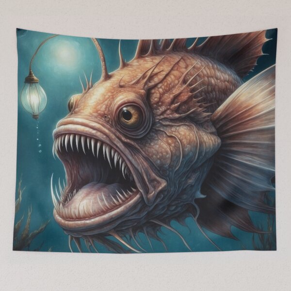 Item preview, Angler fish deep sea creature illustration designed and sold by Andrey-Myagkov.