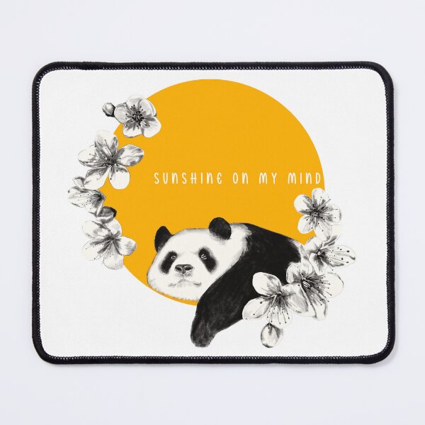 Item preview, Charming Panda Illustration with 'Sunshine on My Mind' Slogan in Charcoal Drawing Technique designed and sold by Pandositive.