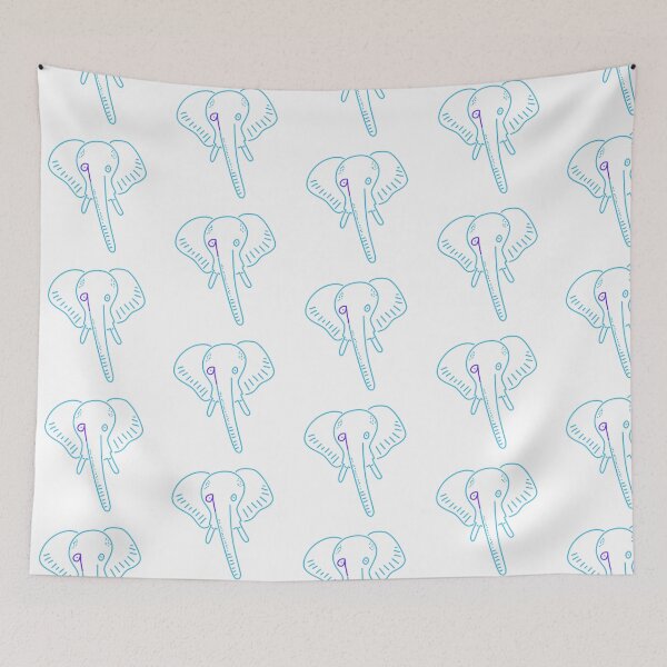 Item preview, Nine Elephant in Blue designed and sold by TessaPeartree.