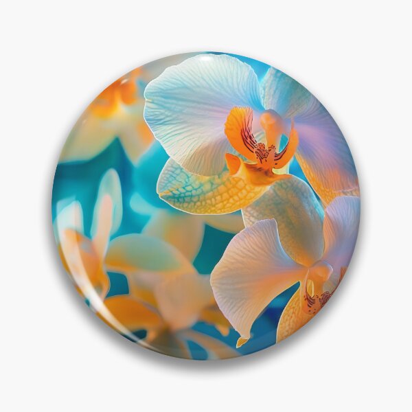 Item preview, Enchanting Jade Tiger Orchids with Dark Blue Background designed and sold by mebraart.