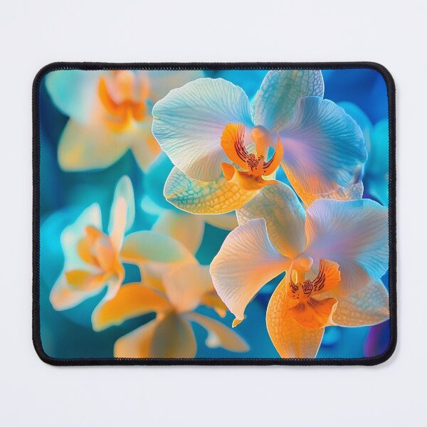 Item preview, Enchanting Jade Tiger Orchids with Dark Blue Background designed and sold by mebraart.