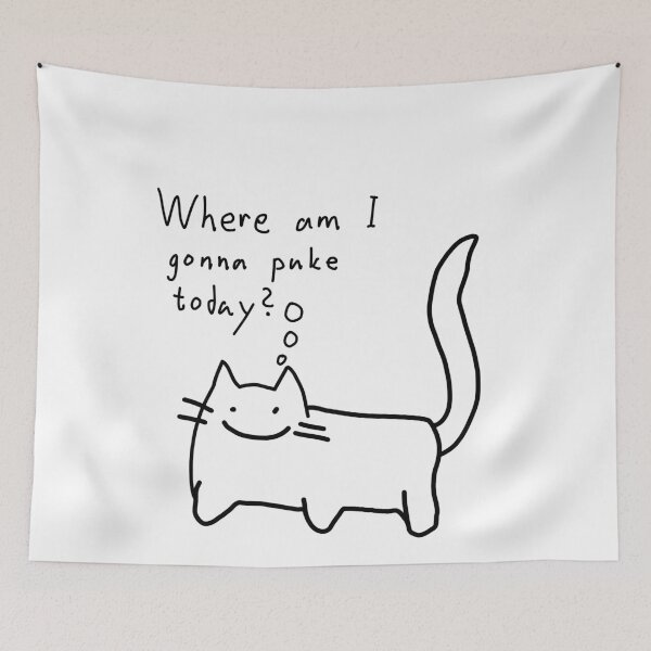 Item preview, Autistic cat, where am I gonna puke today? designed and sold by kitty-kingdom.