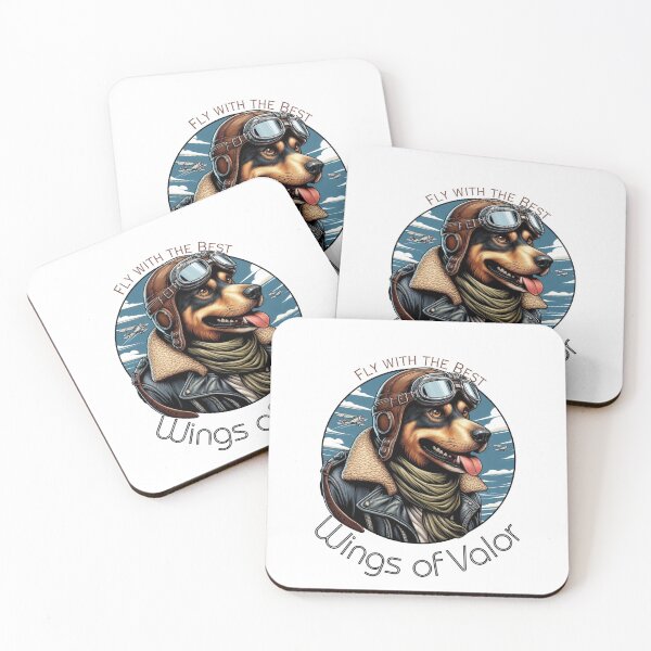 Item preview, heroic dog 1940s pilot with aviator goggles - Wings of Valor - Fly with the Best designed and sold by Iden-store.