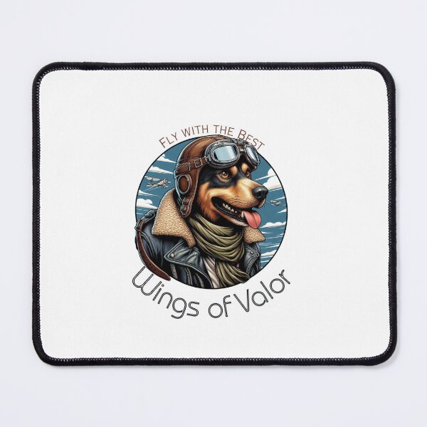 Item preview, heroic dog 1940s pilot with aviator goggles - Wings of Valor - Fly with the Best designed and sold by Iden-store.