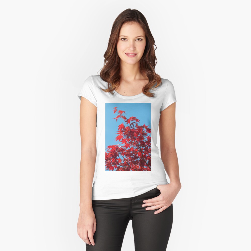 Japanese Maple (Acer) Leaves Fitted Scoop T-Shirt
