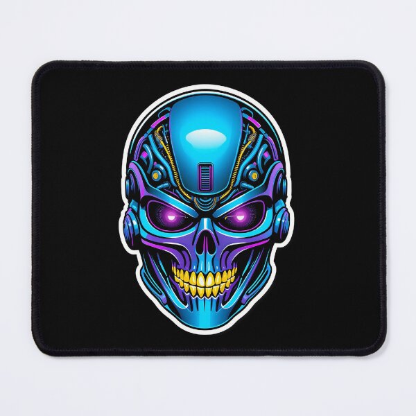 Item preview, Futuristic Robotic Skull with Glowing Eyes designed and sold by artwaves.