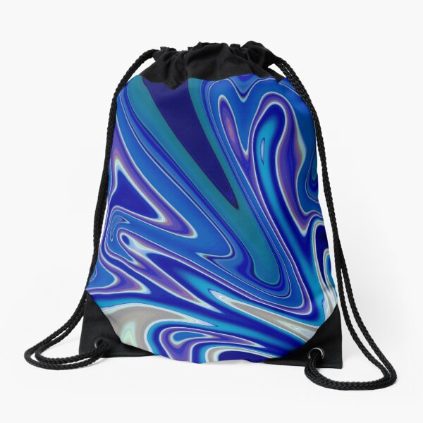 Abstract: A Splash of Blue Drawstring Bag
