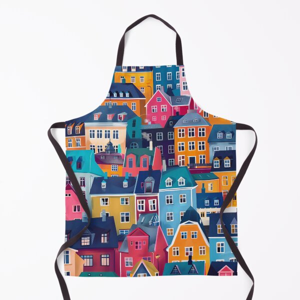 Item preview, Scandinavian city with colorful houses designed and sold by NordicArtPrint.