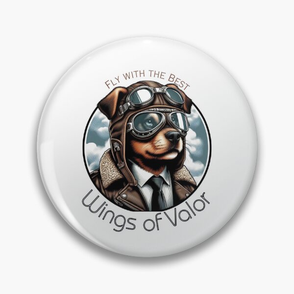 Item preview, dog 1940s pilot with aviator goggles - Wings of Valor - Fly with the Best designed and sold by Iden-store.
