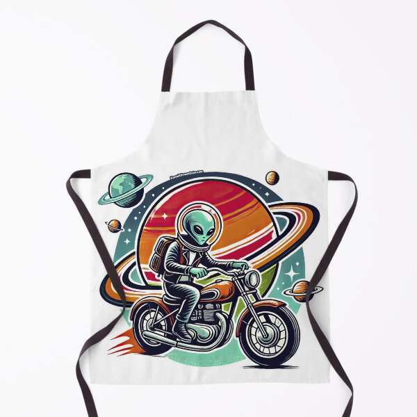 Item preview, Retro Alien Biker Outdoor Adventure - Vintage Sci-Fi Adventure Art designed and sold by KawaiiCherryPie.