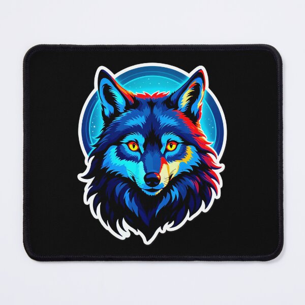 Item preview, Vibrant Colorful Wolf Head Illustration designed and sold by artwaves.