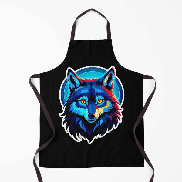 Item preview, Vibrant Colorful Wolf Head Illustration designed and sold by artwaves.