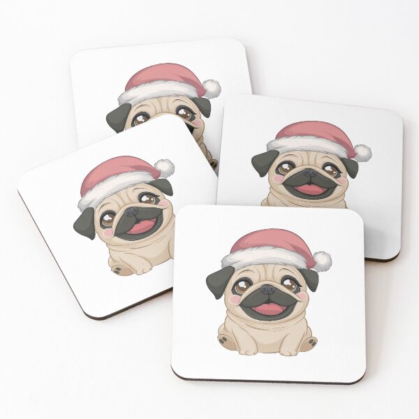 Item preview, Cute Pug In Christmas Hat - Funny designed and sold by canvadreamer444.